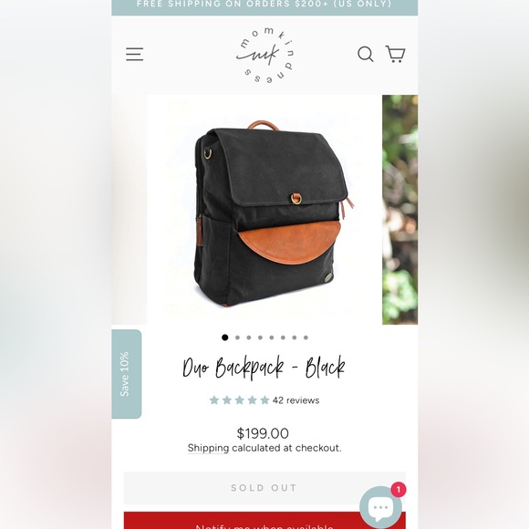 Stylish Momkindness Black Canvas Backpack Diaper bag/ detachable purse - Picture 7 of 8